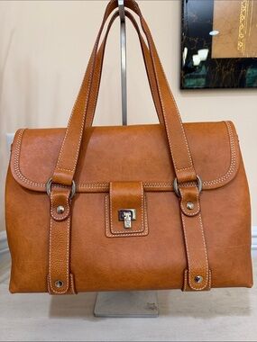 Lambertson Truex Leather Shoulder Bag in Cognac